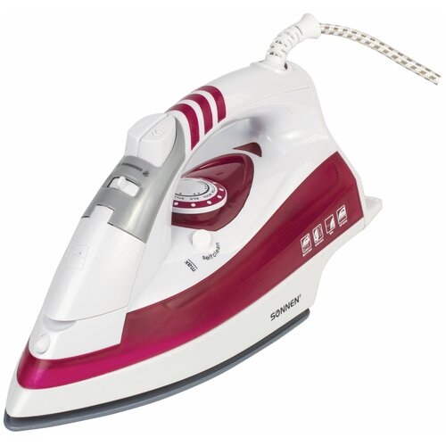 Утюг SONNEN SI-218 2200 Вт керамическое покрытие паровой удар бордовыйбелый 453506 260200₽