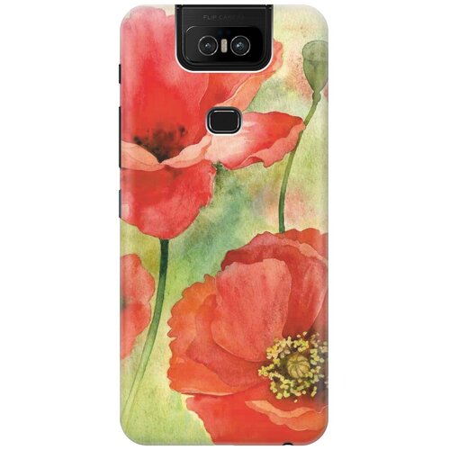 фото Re:pa накладка transparent для asus zenfone 6 zs630kl с принтом "алые маки"