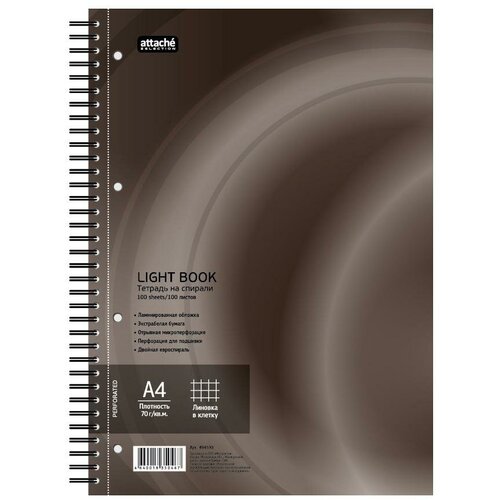 Attache SELECTION бизнес-тетрадь LightBook А4, 4945, клетка, 100 л., 1 шт., коричневый