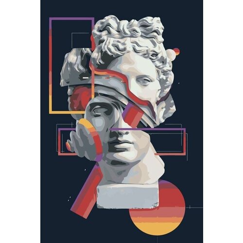 Картина по номерам Античные статуи: Аполлон Арт, Раскраска 40x60 см, Античность