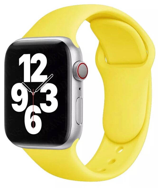 Силиконовый ремешок для Apple Watch 38/40/41 mm, лимонный, размер s/m