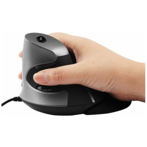 Эргономичная проводная вертикальная компьютерная мышь Delux Wired черная 220000₽