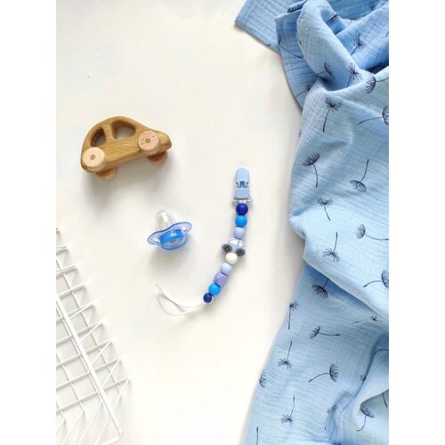 Силиконовый держатель для соски-пустышки от LILOVE BABY голубой зажим для соски детские силиконовые бусины для прорезывания зубов держатель paci зажимы для прорезывателя игрушка жевательные бусины под