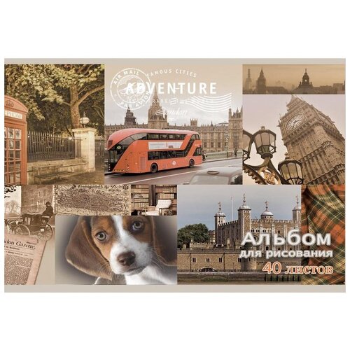 Альбом для рисования Мировые тетради Adventure 29.7 х 21 см (A4), 100 г/м², 40 л. A4 29.7 см 21 см 100 г/м²