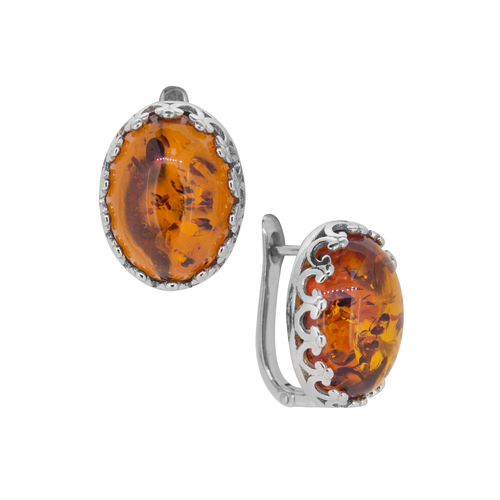 Серьги серебро, 925 проба, янтарь amberholl серьги из серебра с красивым сверкающим янтарем коньячного цвета сфера