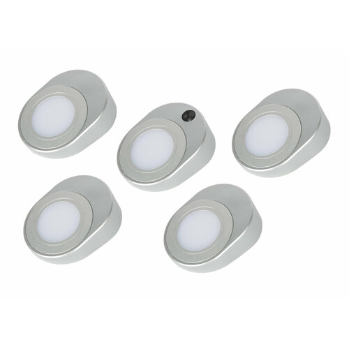 Комплект из 5 светильников Sigma Alumove Light c датчиком на взмах, серебро