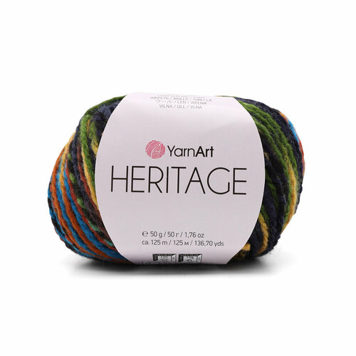 Пряжа для вязания YarnArt 'Heritage', 50г, 125м (25% шерсть, 75% акрил) (333 принт), 10 мотков