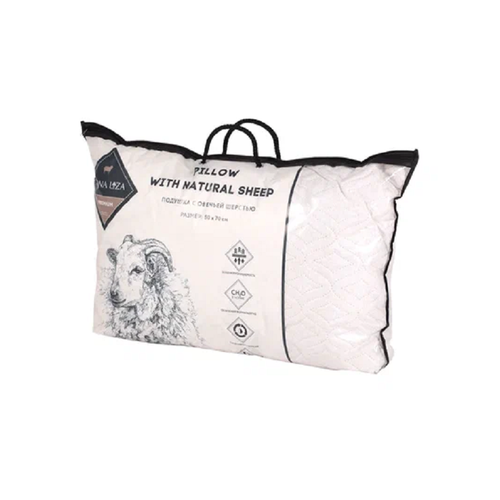 Подушка Mona Liza Premium Овечья шерсть тик 539726 размер 50*70