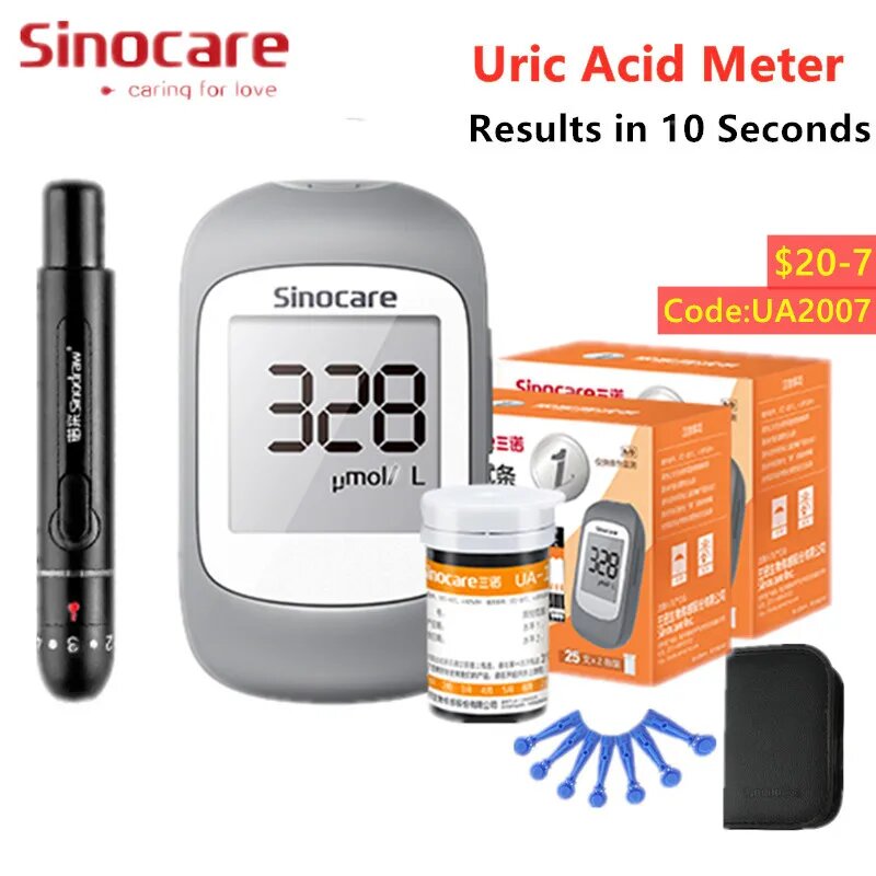 Монитор мочевой кислоты с ланцетом и тест-полоски, kit meter-50pcs — фото 1