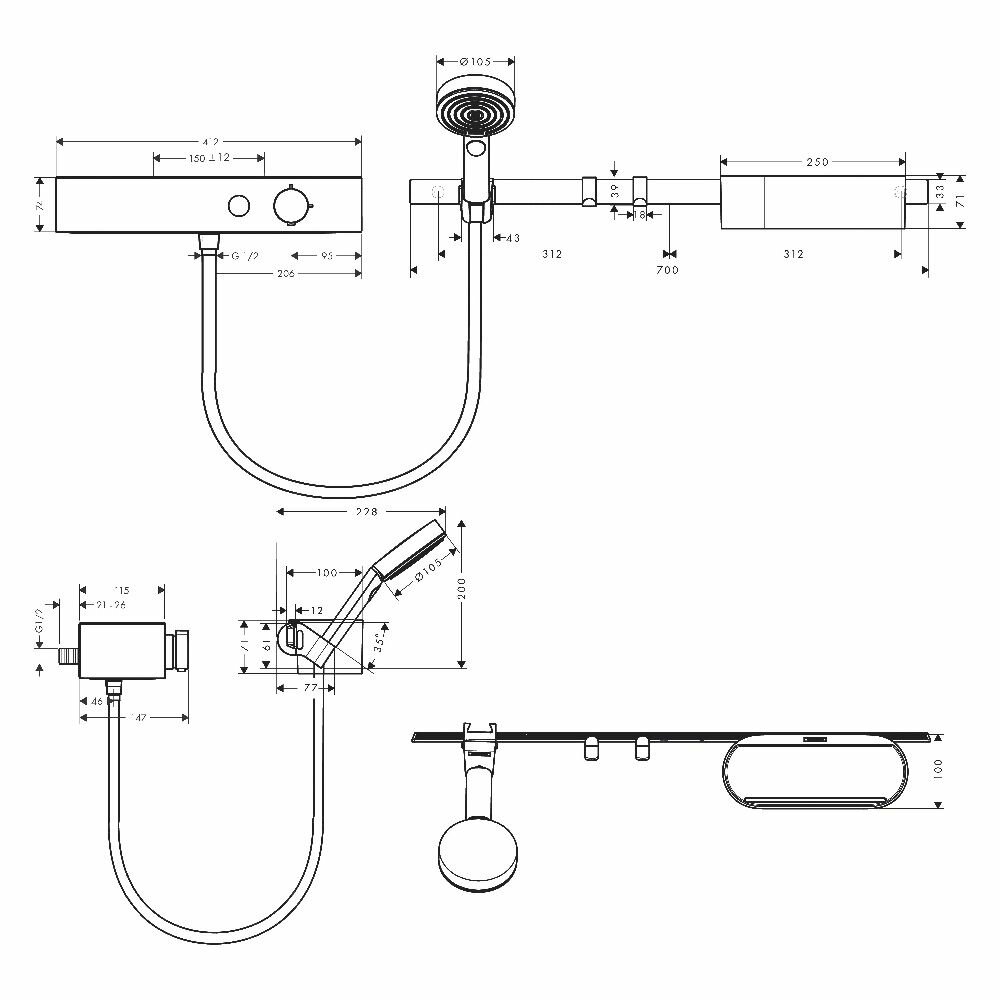 Wallstoris 24250700 с системой хранения, белый Hansgrohe - фото №4