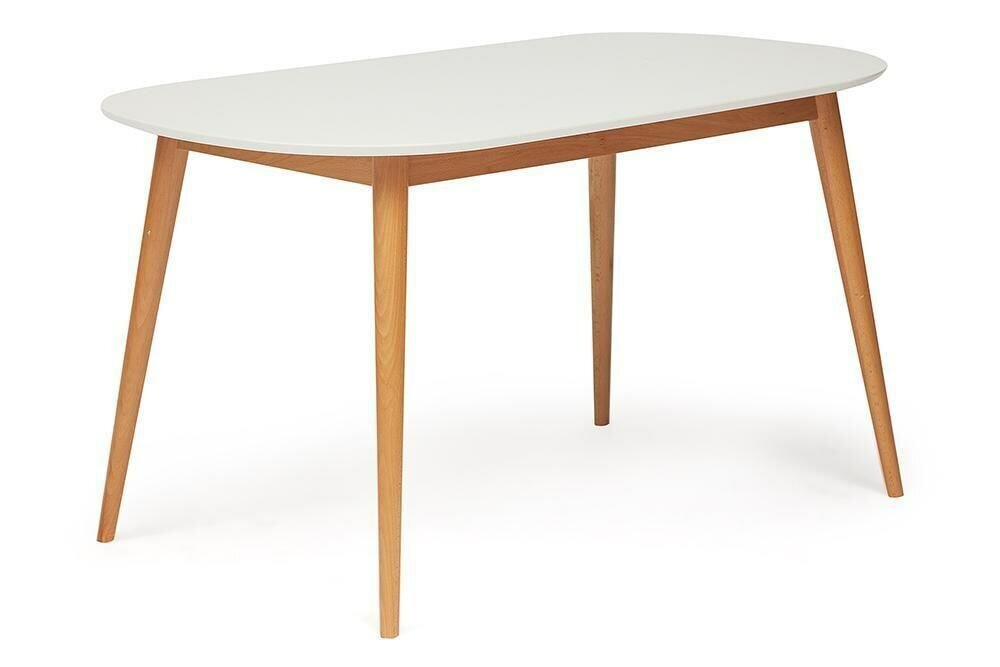 Стол обеденный кухонный нераскладной TetChair MAX (Макс), 140х80 см, белый/натуральный