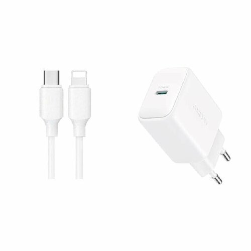 Сетевое зарядное устройство Joyroom для iPhone c кабелем Type-c черный, белый