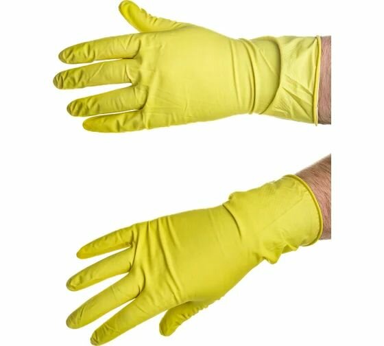 Хозяйственные резиновые перчатки AVIORA, размер M, 3 пары — фото 1