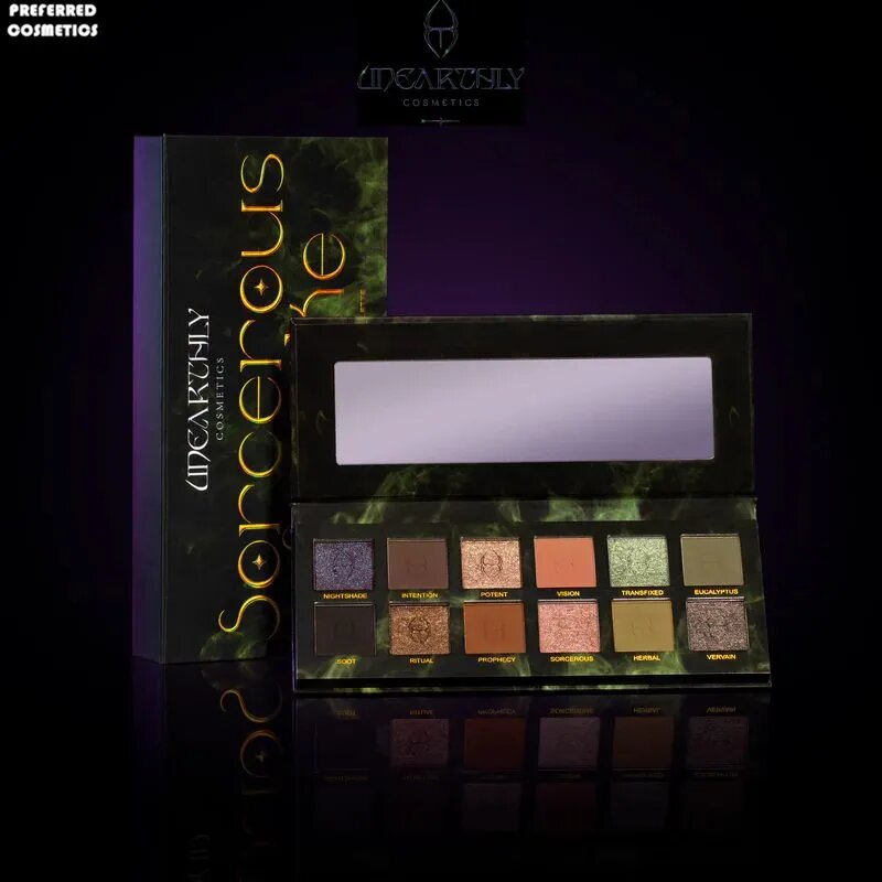 UNEARTHLY COSMETICS 12-цветная палитра теней для век , США - Sorcerous Smoke
