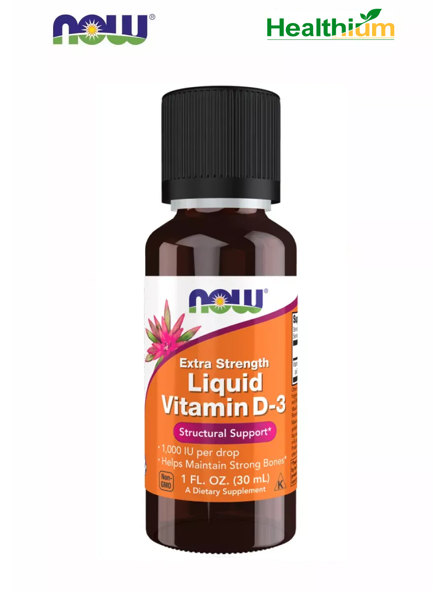 NOW Liquid Vitamin D3 1000 IU 30мл Нау фудс Жидкий витамин D3  Витамин д3 1000ме жидкий в каплях