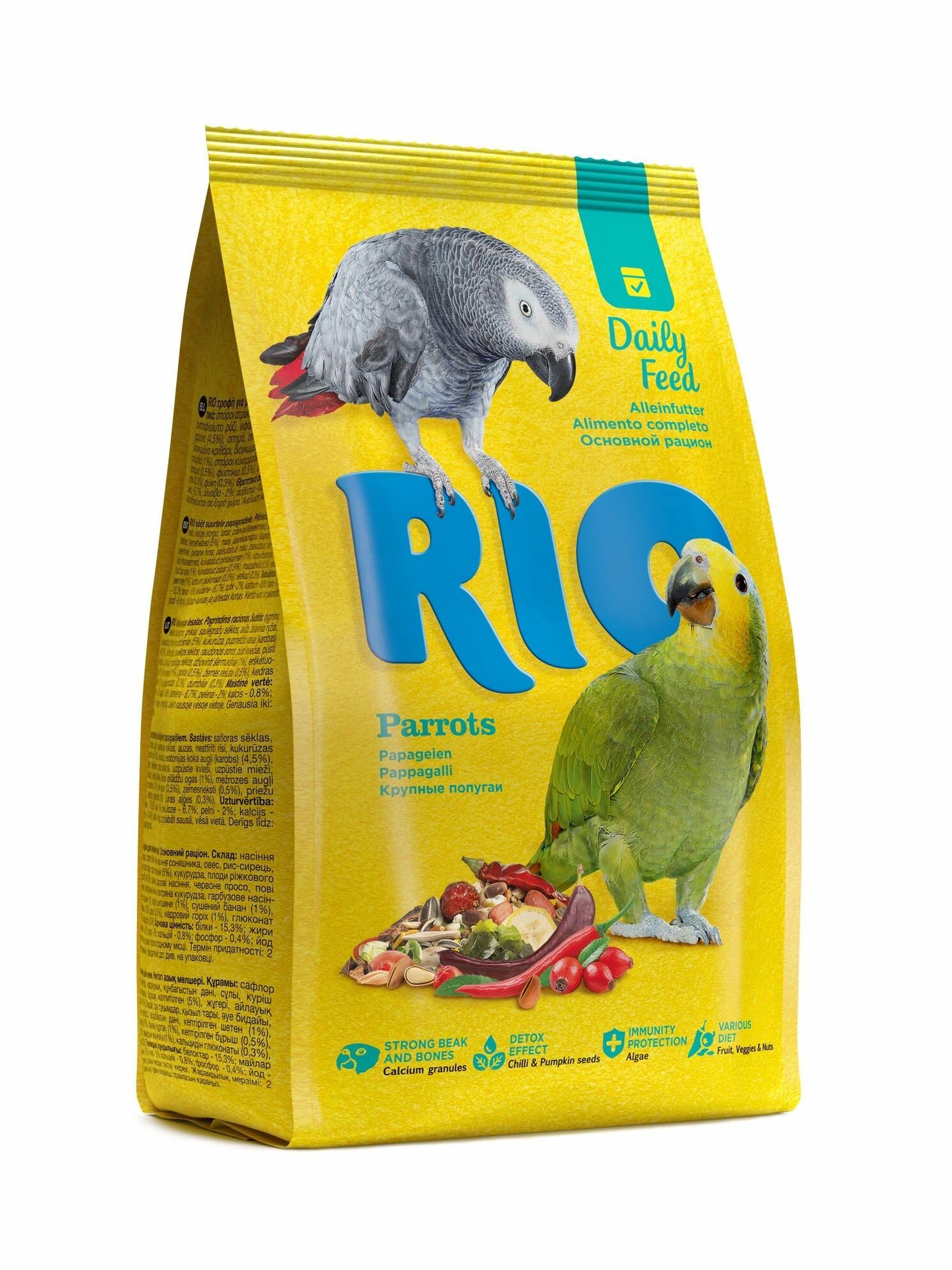 Корм RIO "Daily feed" для попугаев среднего и крупного размера для ежедневного питания 1 кг