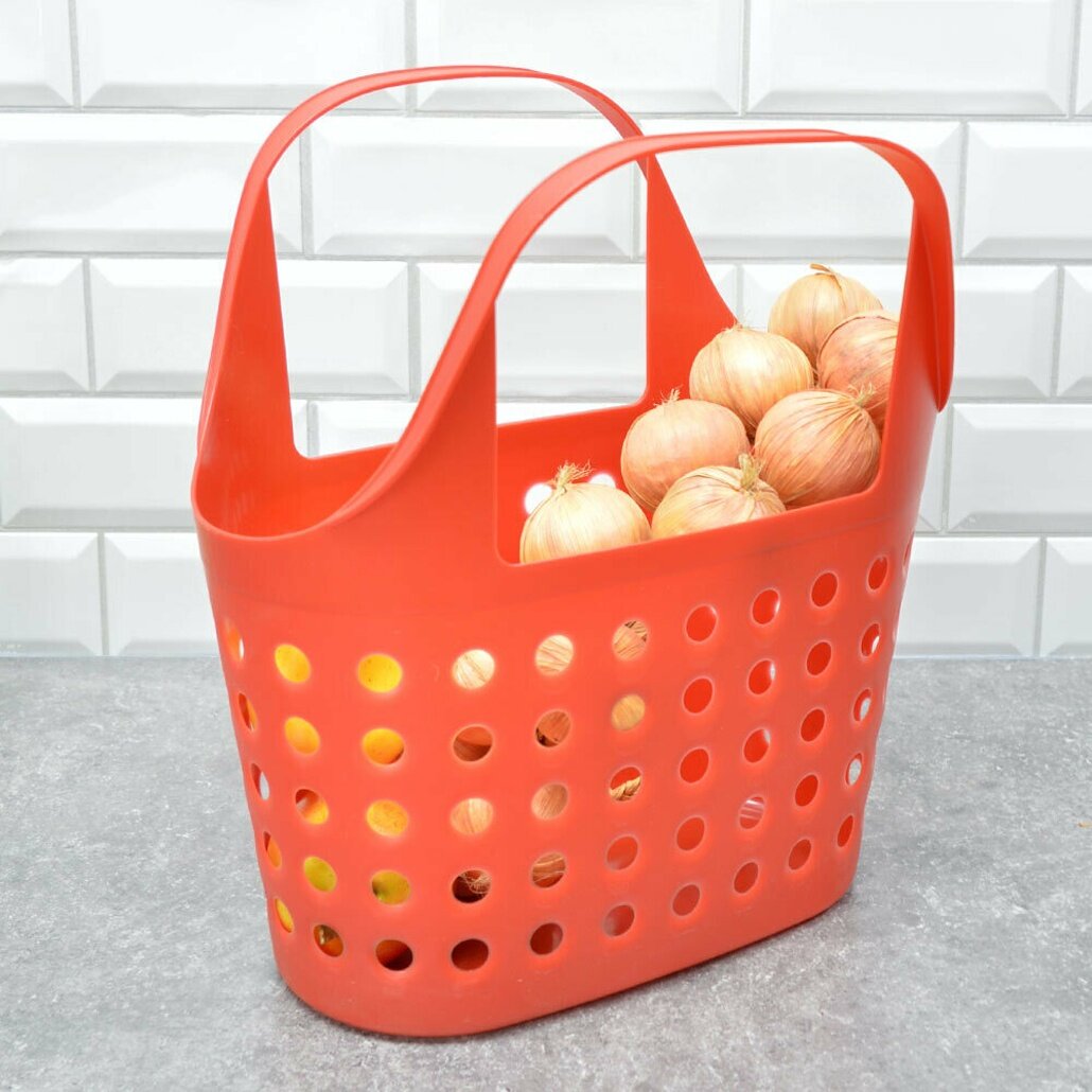 Корзина пластиковая 'SOFT' 7.6л красная 32.5х22.8х36см для хранения и пикников
