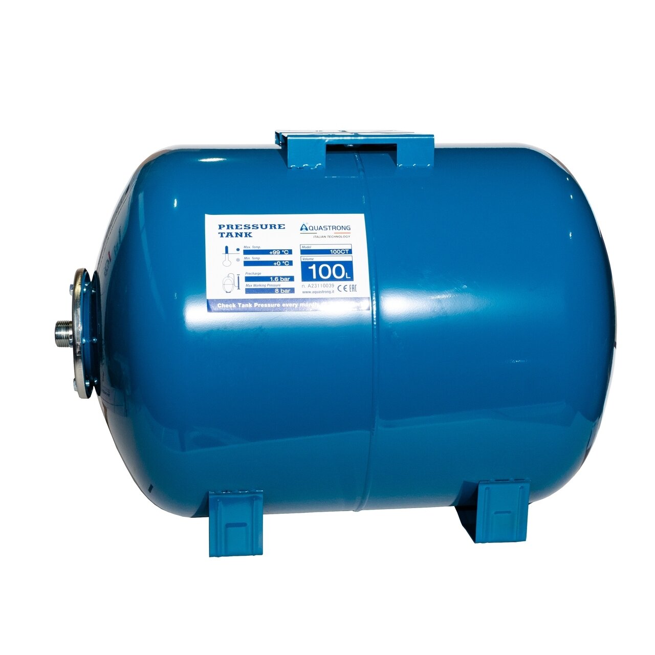 Гидроаккумулятор Aquastrong 100 л горизонтальный для ГВС для водоснабжения