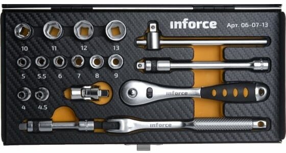 Набор инструментов 18 предметов 1/4 Inforce 06-07-13 — фото 1