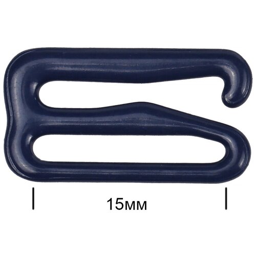 Крючок для бюстгальтера TBY металл, 15 мм, цвет S919, темно-синий, 100 шт (TBY.57741)
