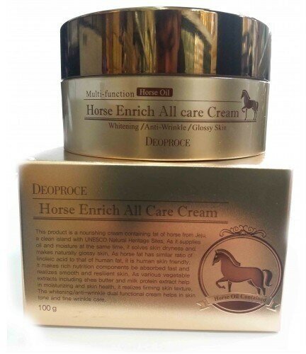 Крем для лица питательный с лошадиным жиром Deoproce Horse Enrich All Care Cream 100гр - фото №13
