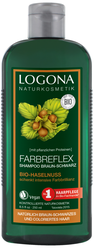 Logona шампунь Farbreflex Bio-Haselnuss Braun-Schwarz для темных волос с Лесным Орехом, 250 мл