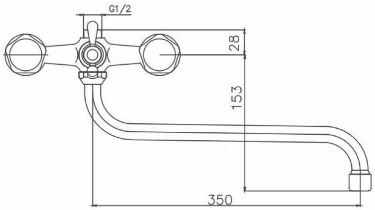 Смеситель для ванны Cron CN2308 хром