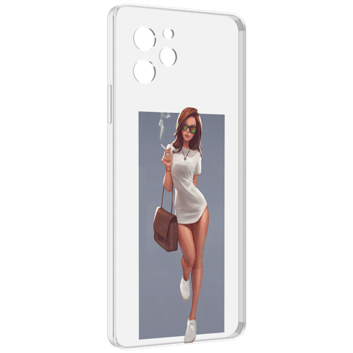Чехол MyPads девушка-в-белой-футболке женский для Huawei Nova Y61 / Huawei Enjoy 50z задняя-панель-накладка-бампер