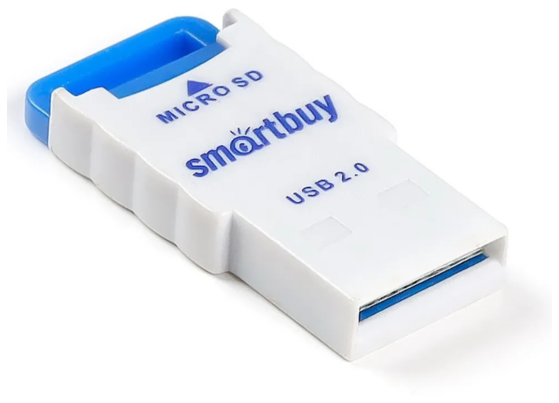Картридер Smartbuy для карт micro SD 2.0, белый