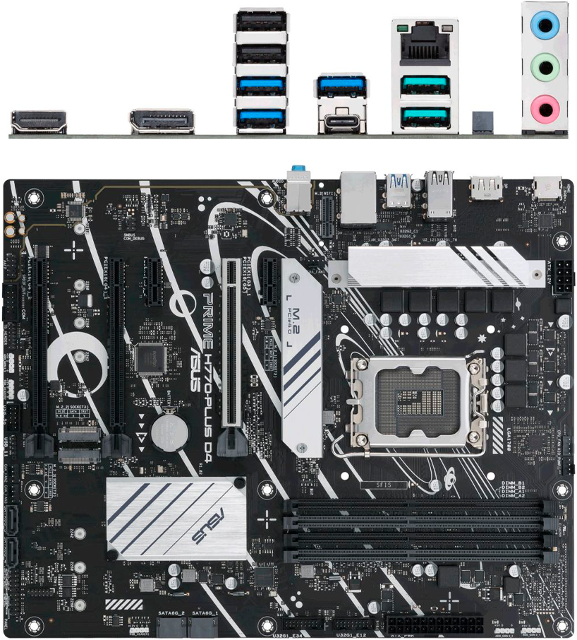 Материнская плата ATX ASUS (LGA1700, H770, 4*DDR4 (5066), 4*SATA 6G RAID, 3*M.2, 5*PCIE, 2.5Glan, HDMI, DP, USB Type-C, 5*USB 3.2, - фото №6