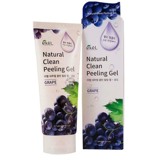 Ekel Пилинг-скатка Natural Clean Peeling Gel Grape с экстрактом винограда, 180 мл пилинг скатка для лица ekel natural clean peeling gel grape объём 180 мл