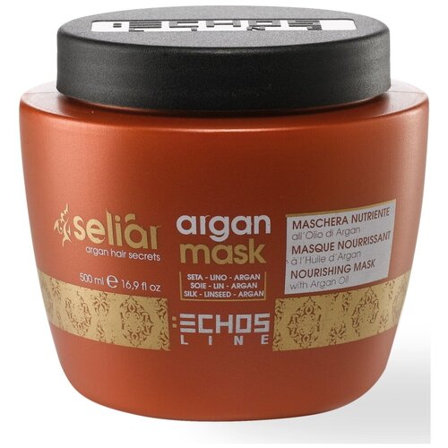 ECHOS LINE Маска SELIAR ARGAN для питания волос с аргановым маслом 500 мл echos line маска seliar kromatik для защиты цвета 1000 мл