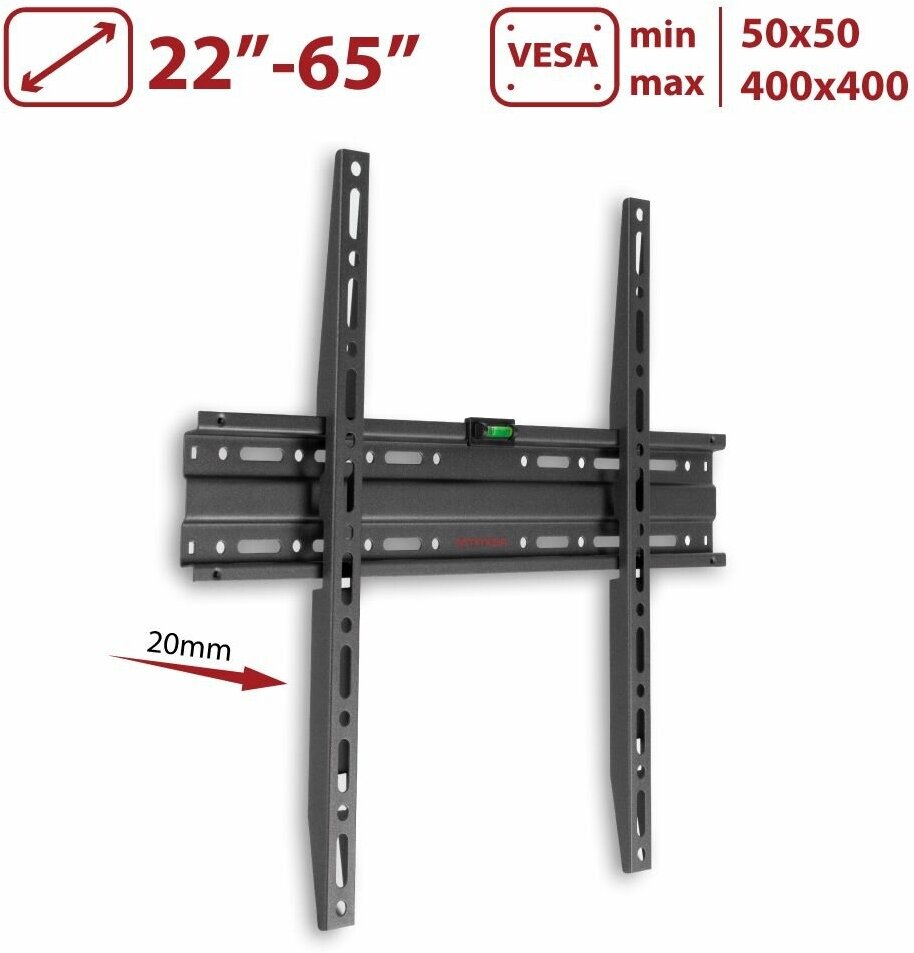 Кронштейн фиксированный ARM Media PLASMA-3 new 22-65' до 55кг Vesa до 400x400