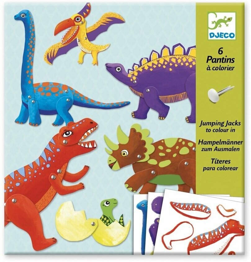 Волшебная бумага для поделок Djeco "Подвижные динозавры", 09680
