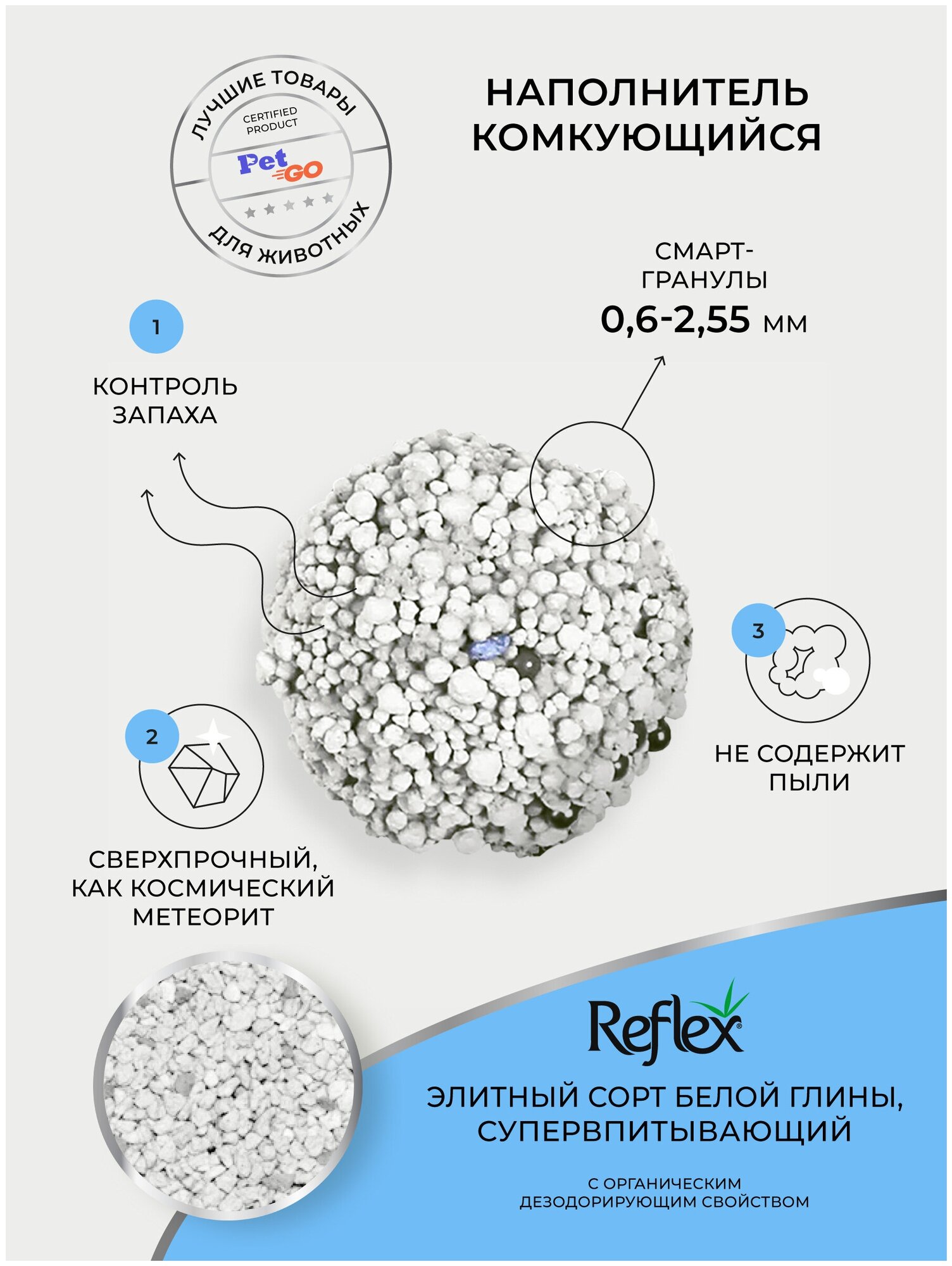 Наполнитель LIDER PETFOOD Комкующийся бентонитовый Reflex для кошачьего туалета гипоаллергенный без запаха 10 л - фотография № 7