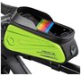 Велосипедная водонепроницаемая сумка для телефона West Biking с креплением на раму, с доступом к сенсорному экрану до 7 дюймов, ярко-зеленая