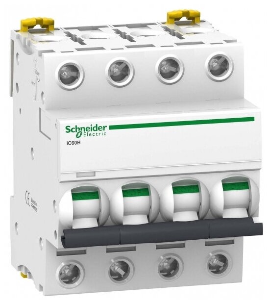 Выключатель автоматический модульный 4п C 10А 10кА Acti9 iC60H SchE SCHNEIDER ELECTRIC A9F89410 (1 шт.)