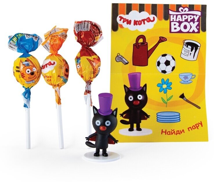 Фигурка и Карамель Happy Box Три Кота 30 гр