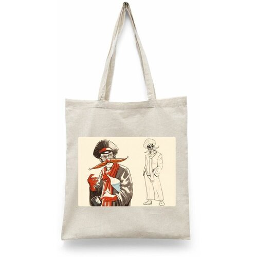 фото Сумка-шоппер унисекс каждому своё "деревня дураков/каламбур" черная