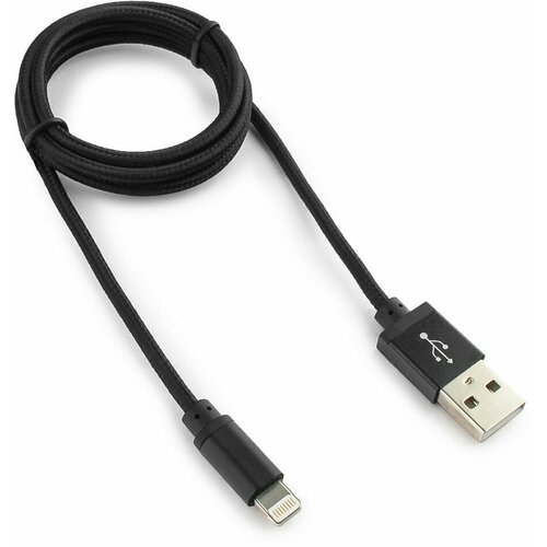 Набор из 3 штук Кабель USB 2.0 Cablexpert CC-ApUSB2bk1m, AM/Lightning 8P, 1 м, нейлоновая оплетка, алюминиевые разъемы, черный кабель pro legend для iphone 5 6s 8pin светящийся pl1369 зеленый 1 м