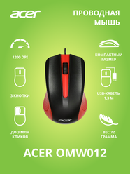 Мышь Acer OMW012 черный/красный (zl.mceee.003)