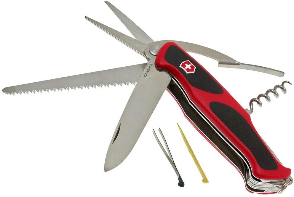 Нож перочинный Victorinox RangerGrip 71 Gardener (0.9713.C) 130мм 7функций красный/черный карт.короб - фото №13
