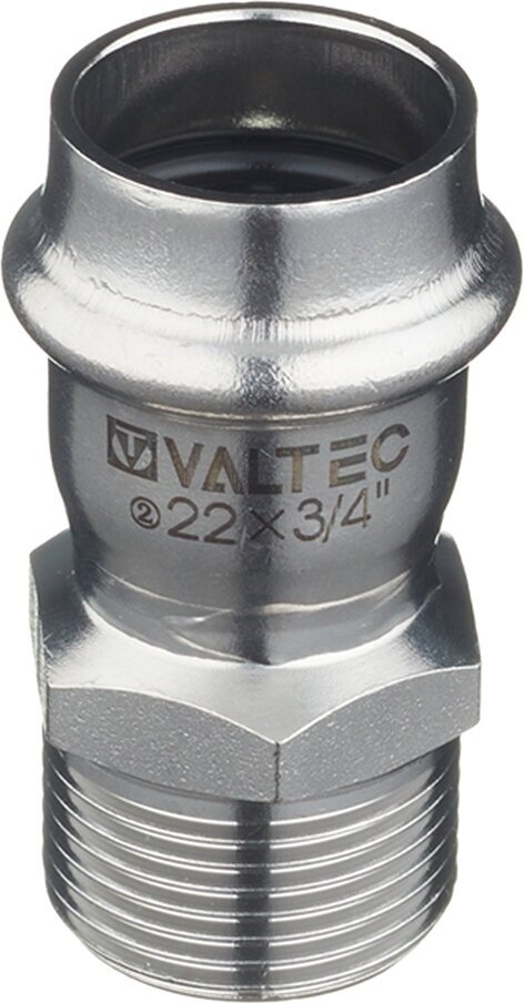 Пресс-фитинг из нержавеющей стали Valtec НР 22 мм х 3/4" - фото №2