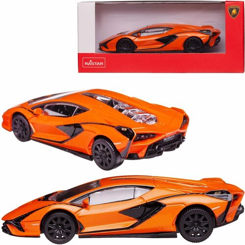 машина р у 1 24 lamborghini sian Машина металлическая 1:43 scale Lamborghini Sian, цвет оранжевый 58900OR