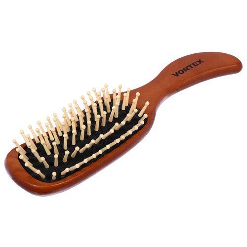 Расческа деревянная, массажная /для волос/с ручкой/для укладки 23,5х6х3,5 см, волна, с деревянными зубчиками VORTEX