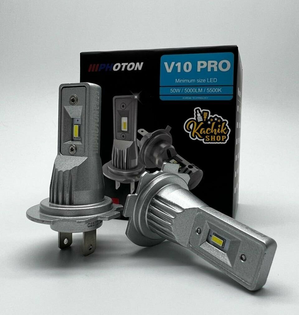 Светодиодные автомобильные лампы LED PHOTON V10 PRO HB3. (12/24V 50W 5500K 2шт.) KachikShop