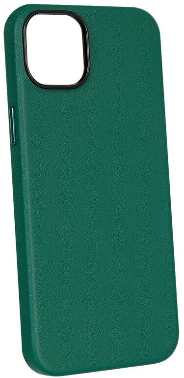 Чехол для iPhone 14 Plus Кожаный (Leather Co)-Зелёный