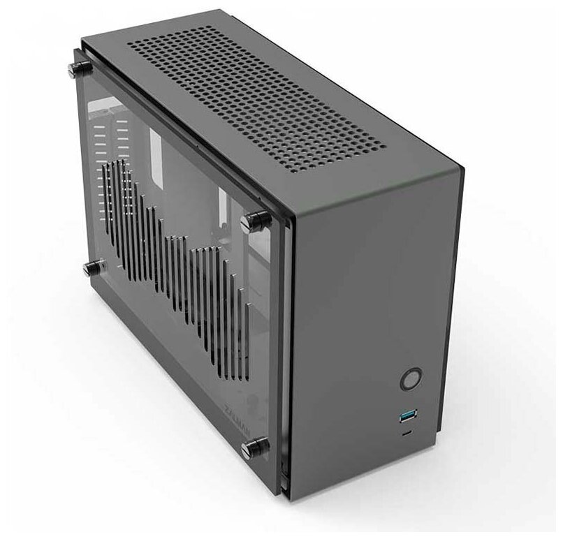 Корпус mini-ITX Zalman серый, без БП, акриловая боковая панель, USB 3.0, USB Type-C - фото №1