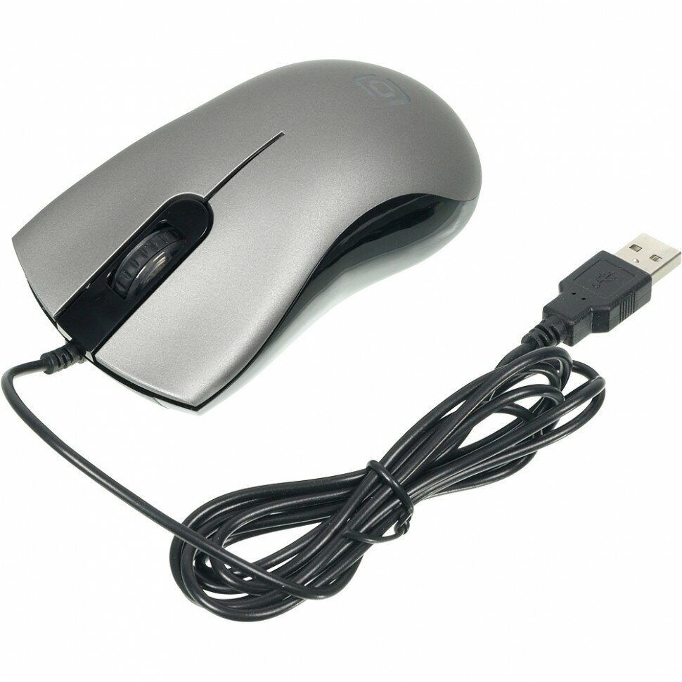 Мышь Oklick 375M серый оптическая (1600dpi) USB (3but) - фото №10