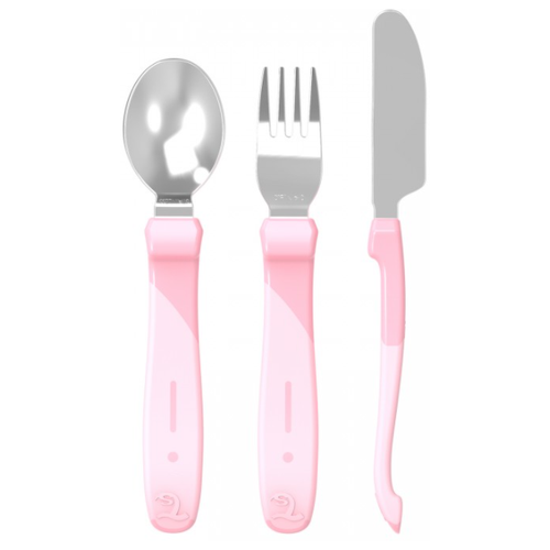 Набор приборов Twistshake Learn Cutlery Stainless Steel с 12 мес пастельный розовый